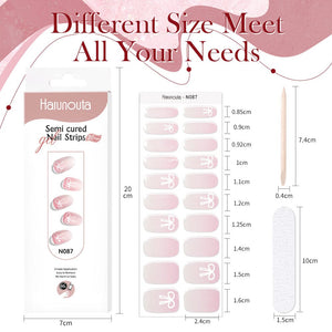 20 Tips Semi-Cured Gel Nail Strips N079-N088 Nail Sticker Harunouta