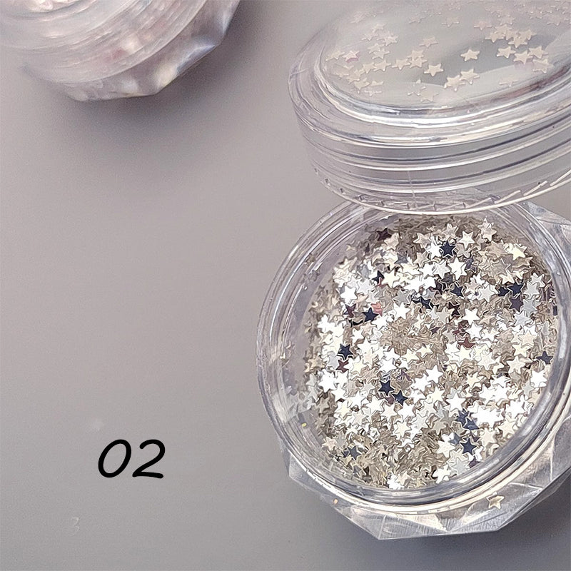 Silver Star Glitter Sequins #02