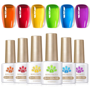 6 Colors Rainbow Gleam Ice Jelly Gel 7ml Gel Nail Polish BORN PRETTY