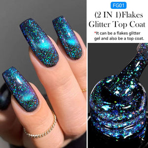 Flakes Glitter Top Coat FG01 7ml Base & Top Coat LILYCUTE