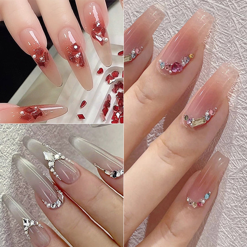 12 Grids Mini Mixed Rhinestones 3D Nail Decorations