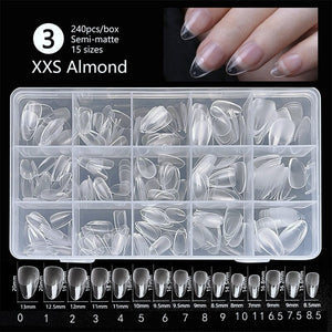 240pcs Almond Semi-Matte False Nail Tips Nail Tips No Brand