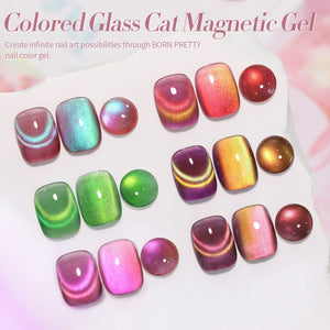 6 Colors Cat Magnetic Gel Polish Set Colored Glass 7ml Gel Nail Polish BORN PRETTY
