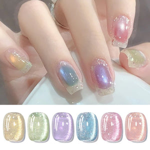 6 Colors Colored Cat Magnetic Gel Polish Set M02 Light Flow 7ml Gel Nail Polish BORN PRETTY
