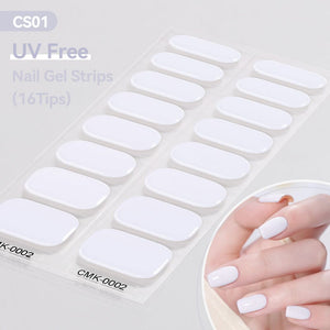 16 Tips UV Free Semi-Cured Gel Nail Strips Clearance Harunouta CMK-0002