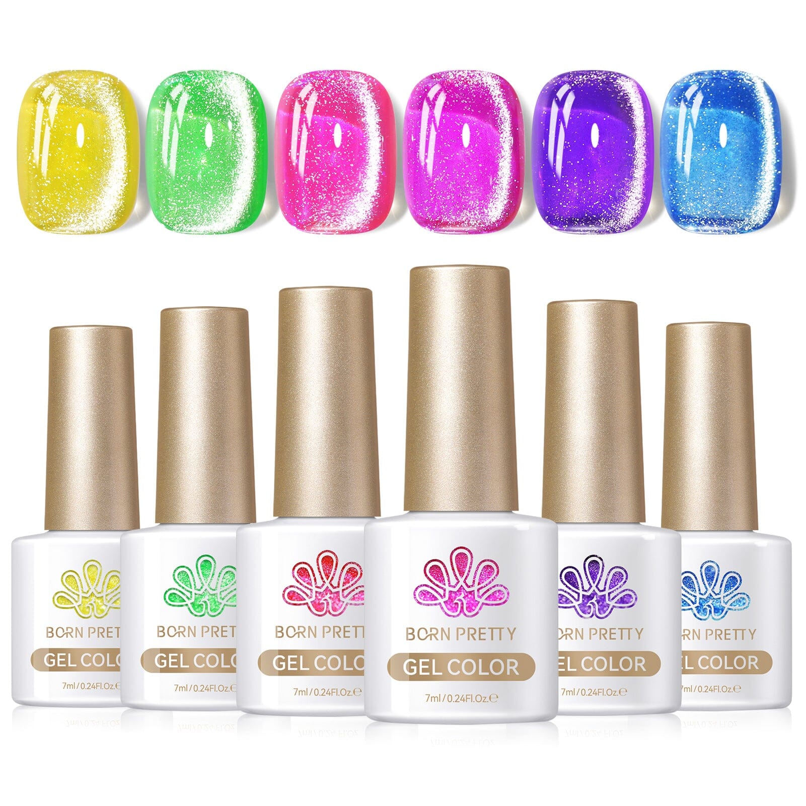 6 Colors Colorful Elves Cat Magnetic Gel Polish Set 7ml Gel Nail Polish BORN PRETTY
