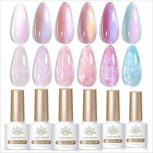 6 Colors Pearl Thread Swirl Gel T02 Nebulas 7ml Gel Nail Polish BORN PRETTY