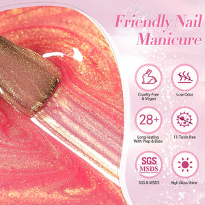 6 Colors Pearl Thread Swirl Gel Polish Set T02 Nebulas 7ml Gel Nail Polish BORN PRETTY