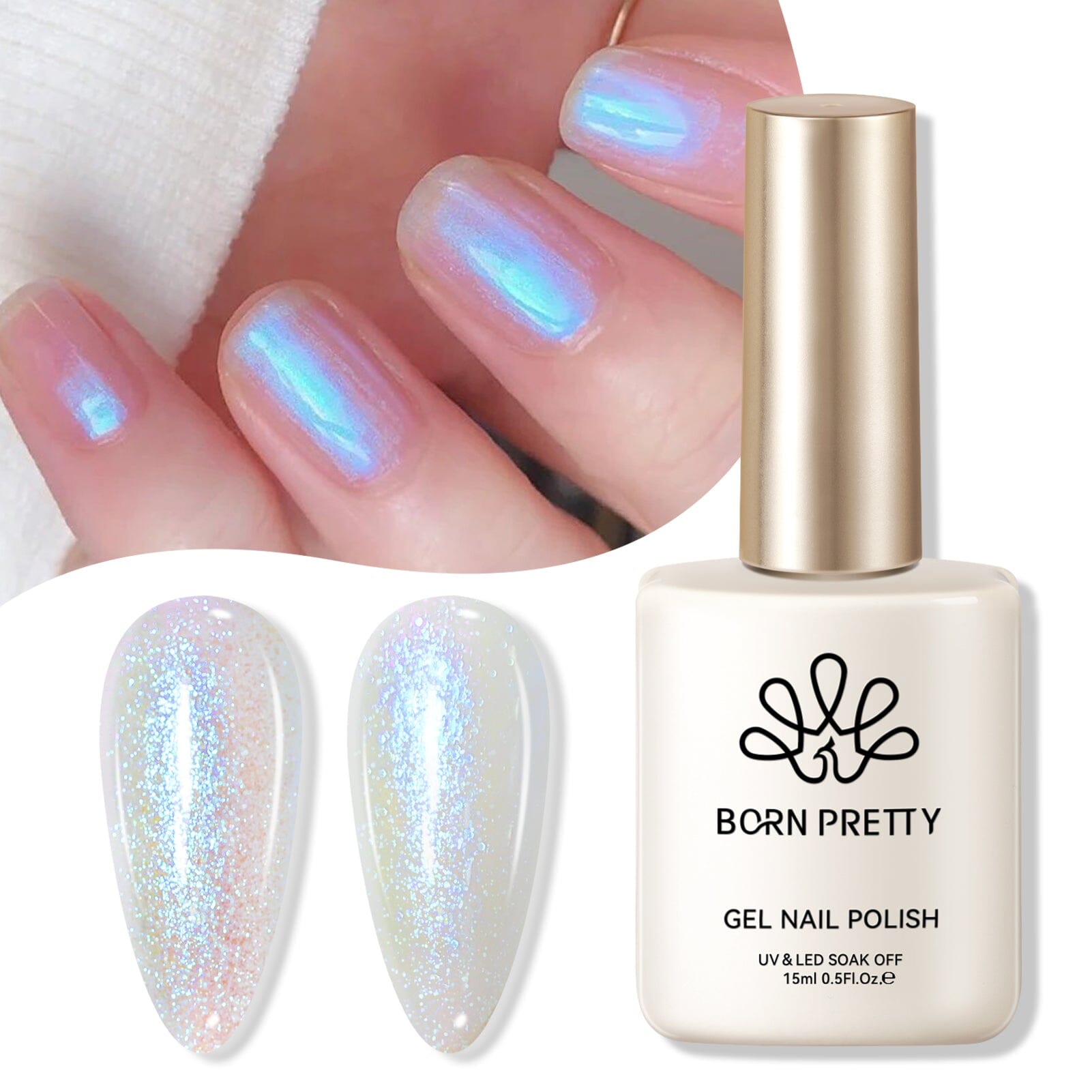 BORN PRETTY Aurora Gel Sea Tears JG02 15ml Gel Nail Polish BORN PRETTY