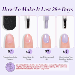 6 Colors Purple Ice Jelly Gel Polish Set J04 Lilac Whispers 7ml Gel Nail Polish BORN PRETTY