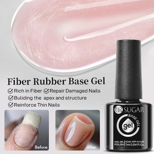 Colorful Fiber Rubber Base Gel CF02 7ml Base & Top Coat UR SUGAR