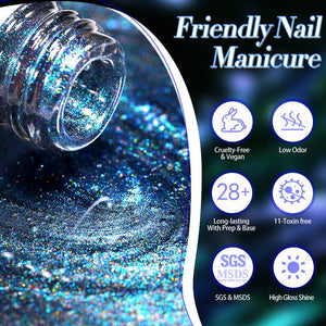 Blue 9D Cat Magnetic Gel Polish MY32 Polaris 10ml Gel Nail Polish BORN PRETTY