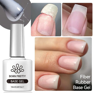 Fiber Rubber Base Gel FB01 Clear 10ml Gel Nail Polish BORN PRETTY