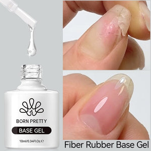 Fiber Rubber Base Gel FB01 Clear 10ml Gel Nail Polish BORN PRETTY