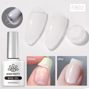 Milky White Fiber Rubber Base Gel FB02 10ml Gel Nail Polish BORN PRETTY