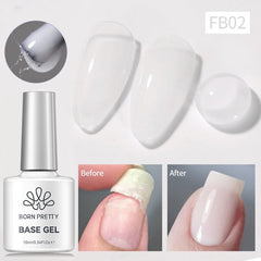 Fiber Rubber Base Gel 10ml Gel Nail Polish BORN PRETTY FB02 Milky White