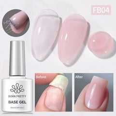 Fiber Rubber Base Gel 10ml Gel Nail Polish BORN PRETTY FB04 Light Pink