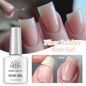 6 Colors Fiber Rubber Base Gel Polish Set 10ml Gel Nail Polish BORN PRETTY
