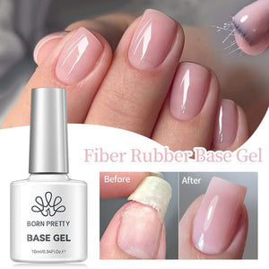 6 Colors Fiber Rubber Base Gel Polish Set 10ml Gel Nail Polish BORN PRETTY