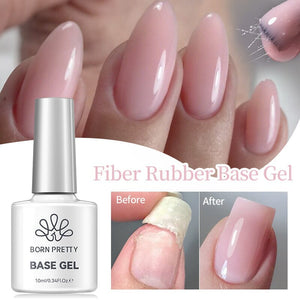 6 Colors Fiber Rubber Base Gel Polish Set 10ml Gel Nail Polish BORN PRETTY