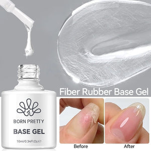 Fiber Rubber Base Gel FB02 Milky White 10ml Gel Nail Polish BORN PRETTY