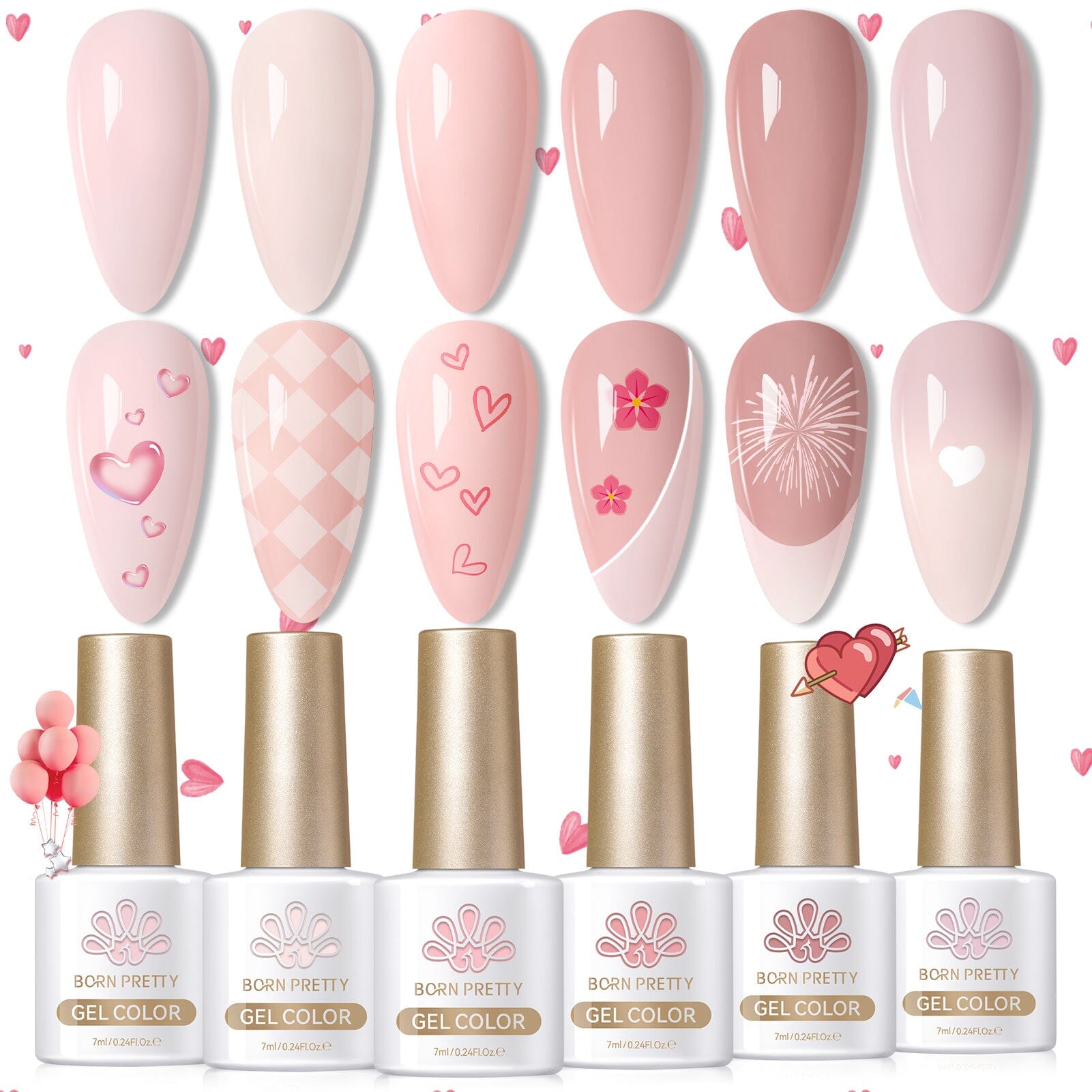 6 Colors Gel Polish S03 Cupid's Whisper 7ml