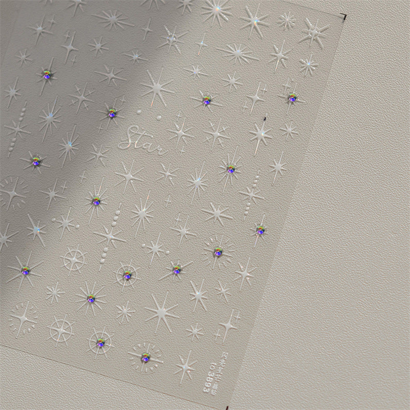 Rhinestones Star 3D Nail Sticker #01
