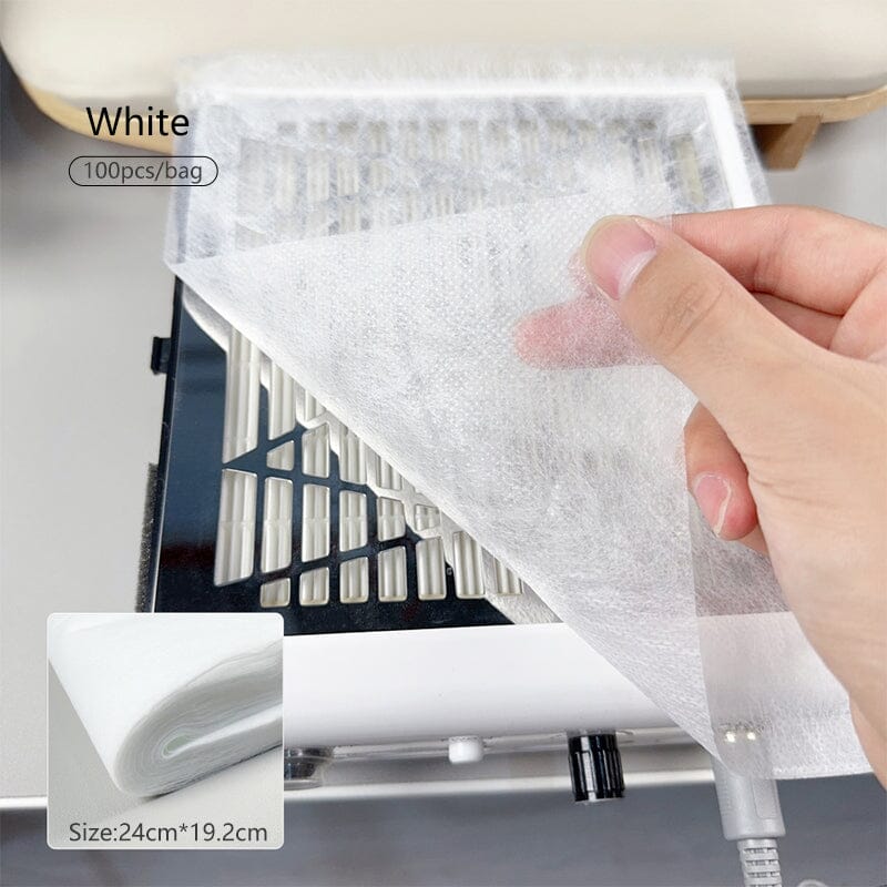 100pcs White Filter Paper for Manicure Dust Collector Tools & Accessories No Brand
