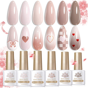 6 Bottles Color Gel Polish Set 7ml Gel Nail Polish BORN PRETTY S04 Clouded Rose