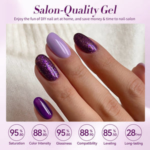 6 Colors Purple Gel Polish Set S08 Lavender Mist 7ml Gel Nail Polish BORN PRETTY