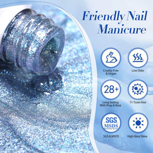 Glitter Cat Magnetic Gel Polish MY37 Glacier 15ml Gel Nail Polish BORN PRETTY