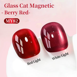 Glass Cat Magnetic Gel Polish MY82 Berry Red 15ml Gel Nail Polish BORN PRETTY