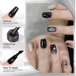 6 Colors Grey Colors Gel Polish Set S09 Steel Symphony 7ml Gel Nail Polish BORN PRETTY