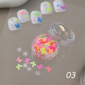 Multicolor Butterfly Snowflake Nail Sequins Decoration #03 Nail Decoration No Brand