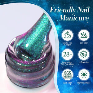 Green Chameleon Cat Magnetic Gel Polish MY50 Sway Sea 15ml Gel Nail Polish BORN PRETTY