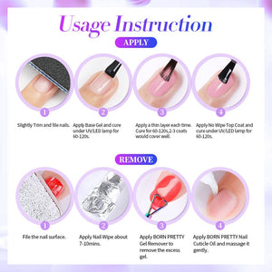 Purple Colorful Sequins Glitter Gel Polish SG12 Crape Myrtle 15ml Gel Nail Polish BORN PRETTY