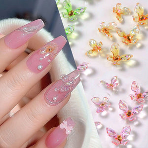 20pcs Ice Transparent Butterflies 3D Nail Decorations Nail Decoration No Brand