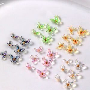 20pcs Ice Transparent Butterflies 3D Nail Decorations Nail Decoration No Brand