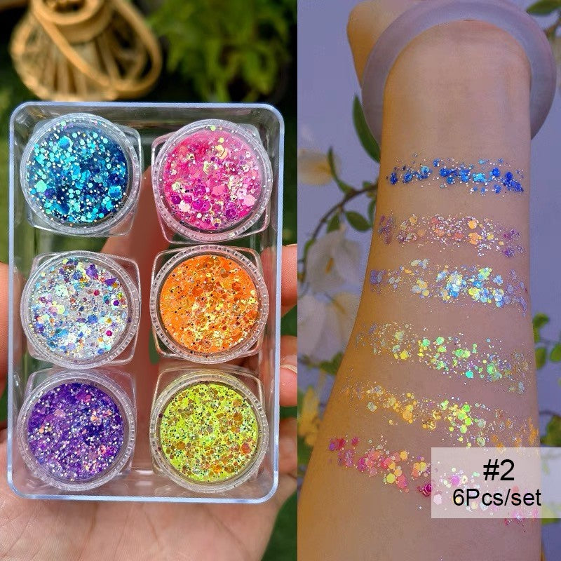 6pcs Hexagon #02 Glitter Sequins Set