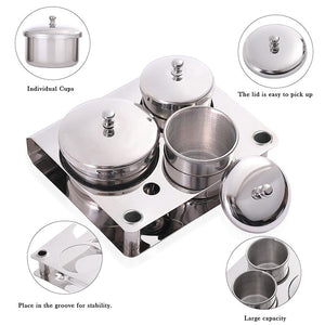 3pcs Powder Liquid Cup Set Stainless Steel Manicure Container Cup Tools & Accessories No Brand