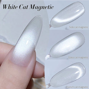 White Cat Magnetic Gel Polish MY77 Flowing Light White 15ml Gel Nail Polish BORN PRETTY
