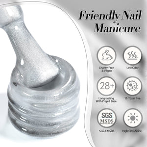 White Cat Magnetic Gel Polish MY77 Flowing Light White 15ml Gel Nail Polish BORN PRETTY