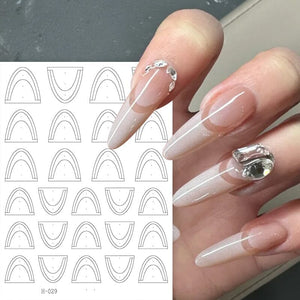 Clear Lace French 3D Nail Stickers H-026 Nail Sticker No Brand