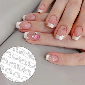 Clear Lace French 3D Nail Stickers H-026 Nail Sticker No Brand