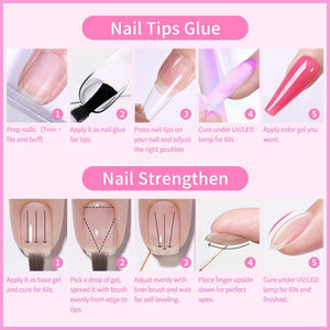 6 in 1 Nail Glue Gel Polish 15ml Base & Top Coat BORN PRETTY