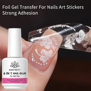 6 in 1 Nail Glue Gel 15ml Gel Nail Polish BORN PRETTY