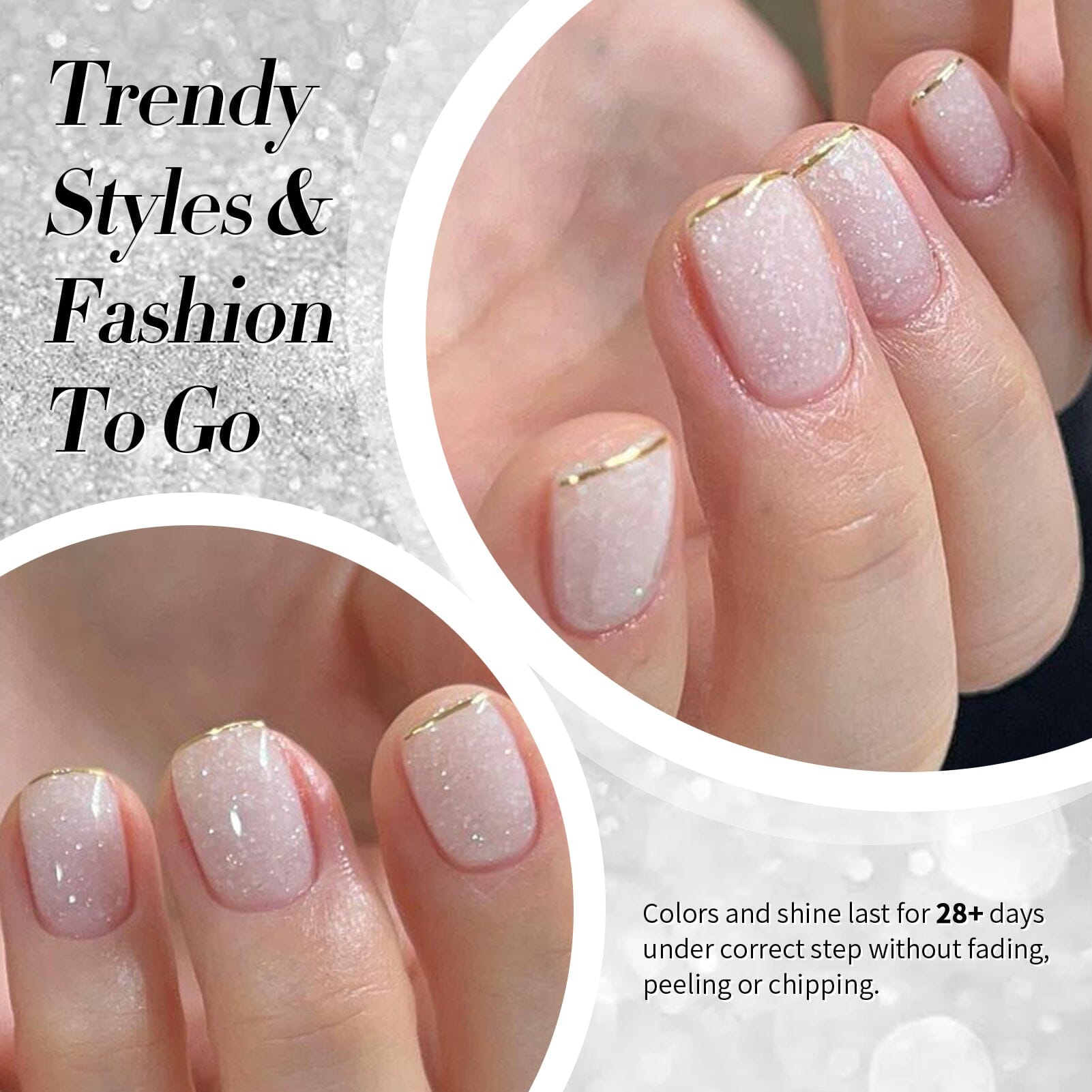 White Snow Glitter Jelly Gel Polish JN90 Lumina Frost 10ml Gel Nail Polish BORN PRETTY