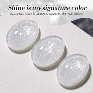 White Reflective Glitter Gel Polish SZ12 Milky Melee 10ml Gel Nail Polish BORN PRETTY