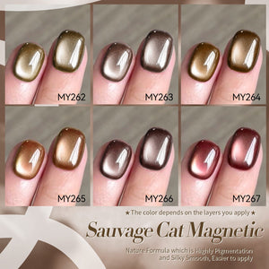 6 Colors Dark Glass Cat Magnetic Gel Polish Set M42 Sauvage 7ml Gel Nail Polish BORN PRETTY