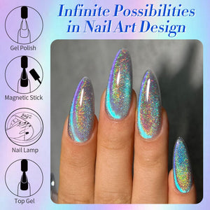 Blue Purple Holo Cat Magnetic Gel Polish MY122 Midnight 10ml Gel Nail Polish BORN PRETTY